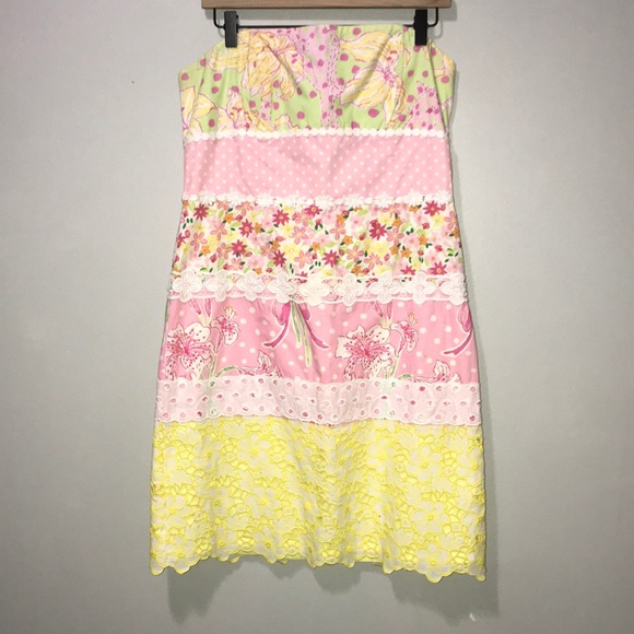 Lilly Pulitzer Dresses & Skirts - Lilly Pulitzer Vintage Kentucky Derby Strapless Cotton Mini Dress Size 12